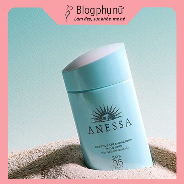 Kem chống nắng kiềm dầu cho da nhạy cảm Anessa Shiseido màu xanh